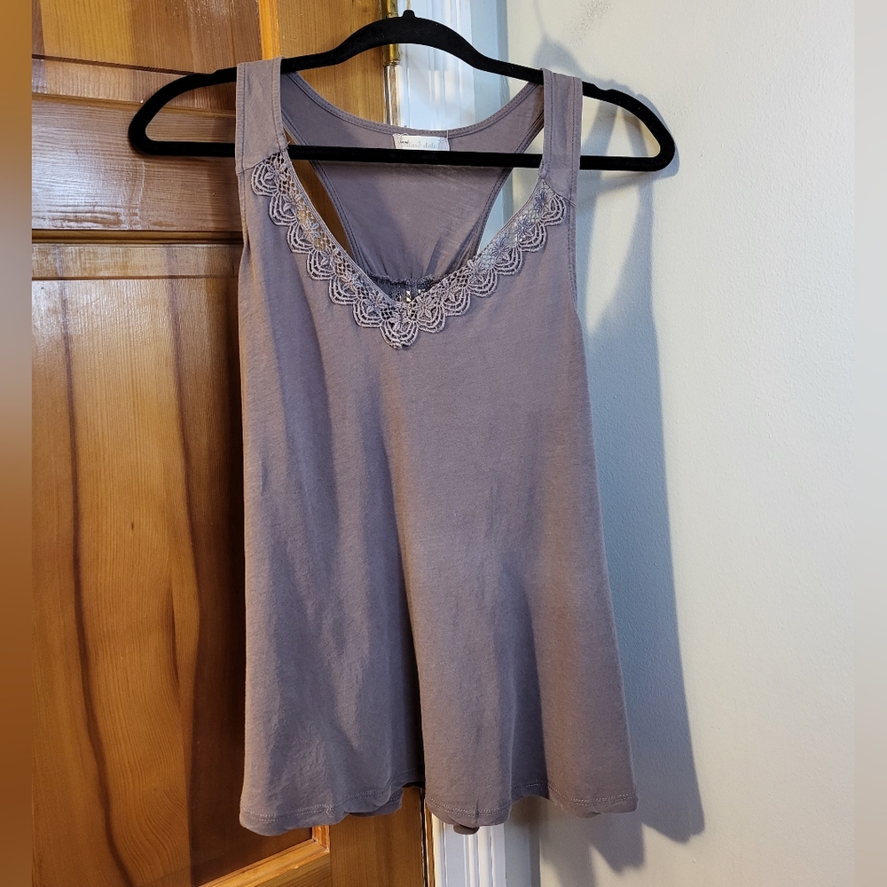 Altar'd State Women's Racerback Crochet Accented Tank Top